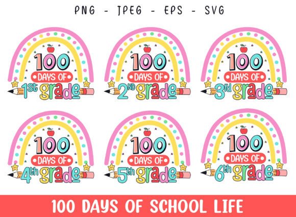 100 Days of School Life Kids Svg Design