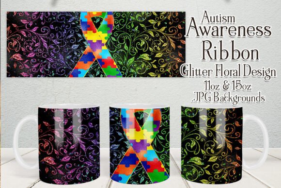 Autism Awareness Ribbon Mug Designs