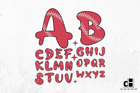 Doodle Baseball Alphabet- SVG PNG