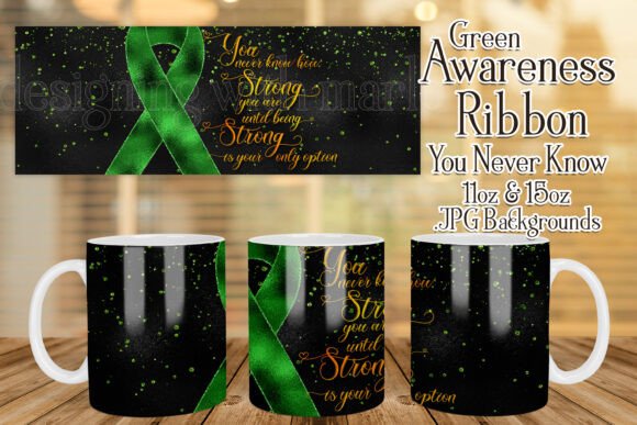 Green Awareness Ribbon Mug Design