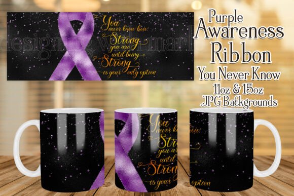 Purple Awareness Ribbon Mug Design