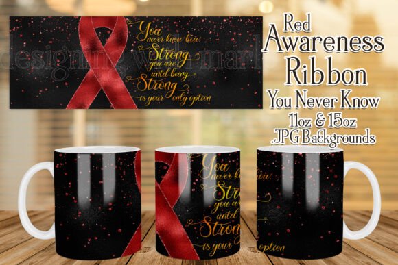 Red Awareness Ribbon Mug Design