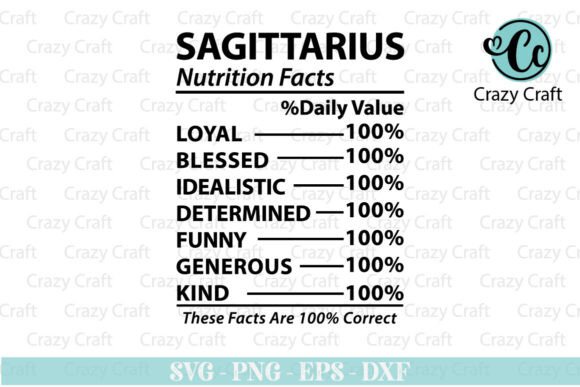 Sagittarius Nutrition Facts SVG