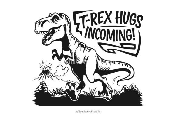 T-Rex Hugs Incoming SVG Funny Dinosaur